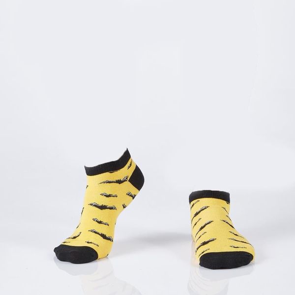 FASARDI Yellow short women's socks with bats