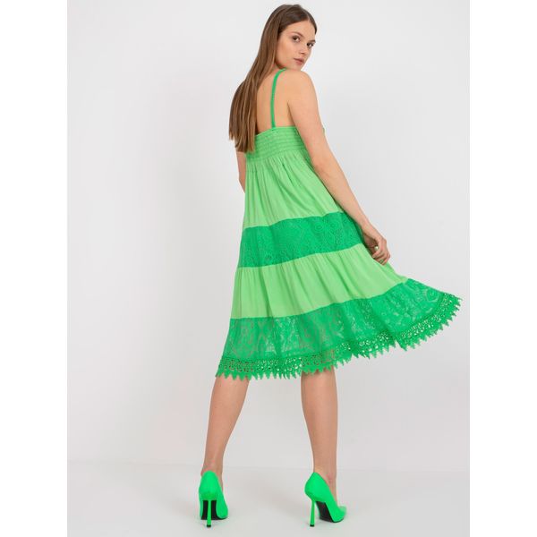 Fashionhunters A green viscose dress made of OH BELLA