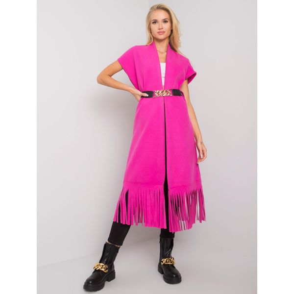 Fashionhunters A pink cape with Forl fringes