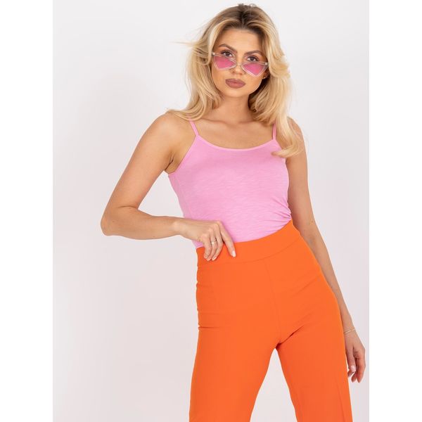 Fashionhunters A pink viscose top with thin straps