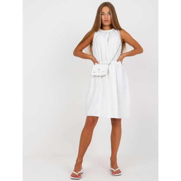 Fashionhunters A white airy one size dress with a small handbag