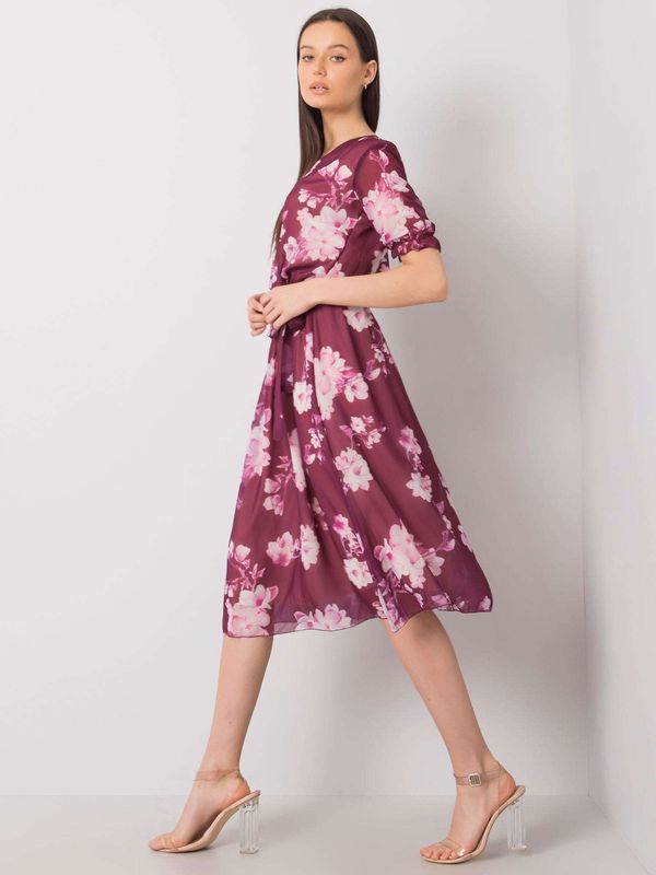 Fashionhunters Audette purple floral dress