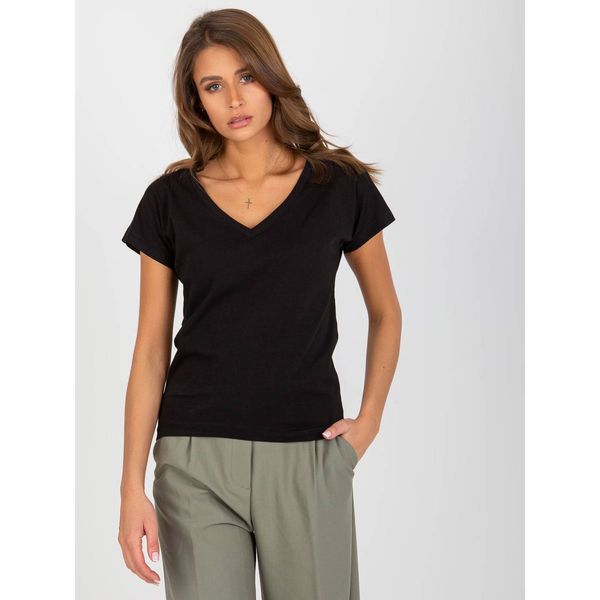 Fashionhunters Basic black cotton t-shirt