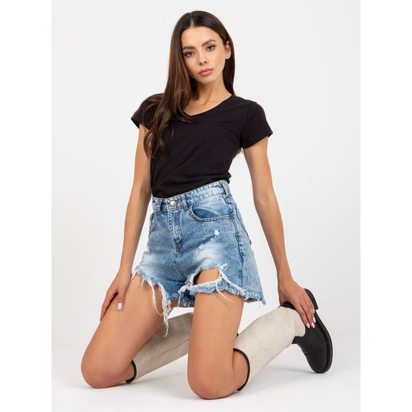 Fashionhunters Basic black cotton t-shirt with short sleeves