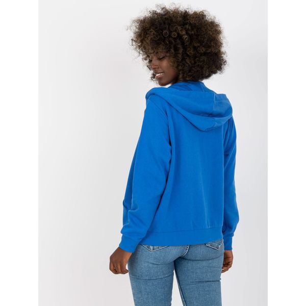 Fashionhunters Basic dark blue zip-up hoodie
