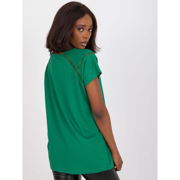Fashionhunters Basic green viscose blouse