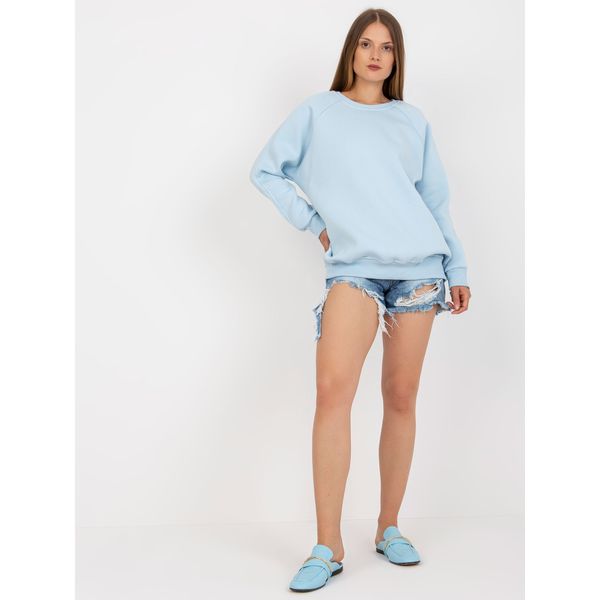 Fashionhunters Basic light blue Lana cotton sweatshirt