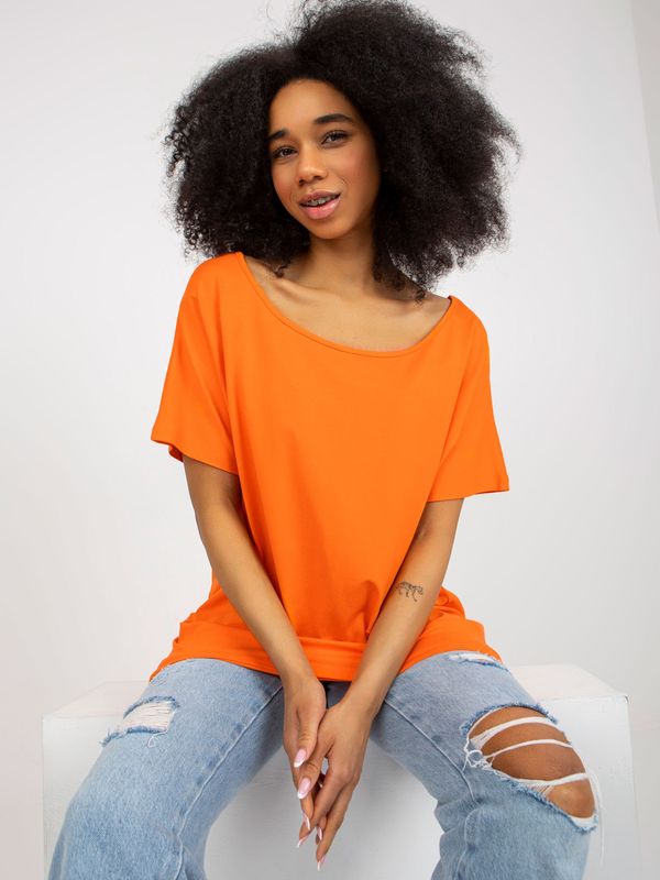Fashionhunters Basic orange blouse oversize