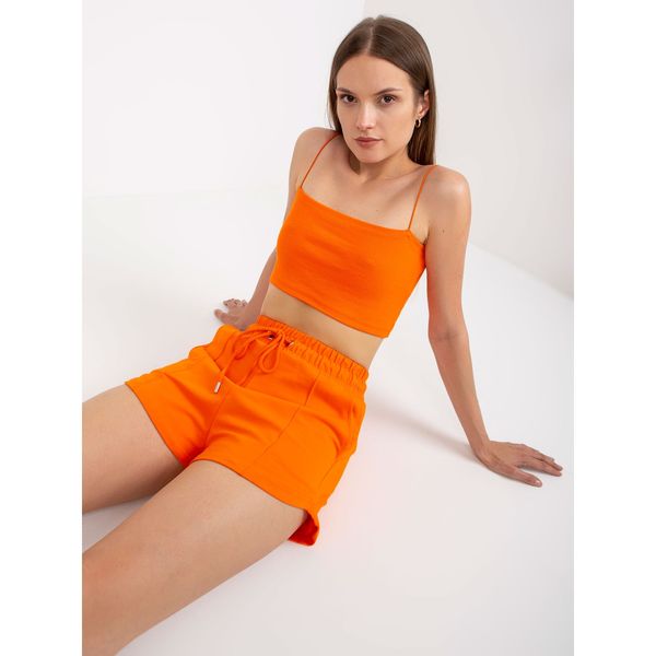 Fashionhunters Basic orange high-waisted sweatpants from RUE PARIS