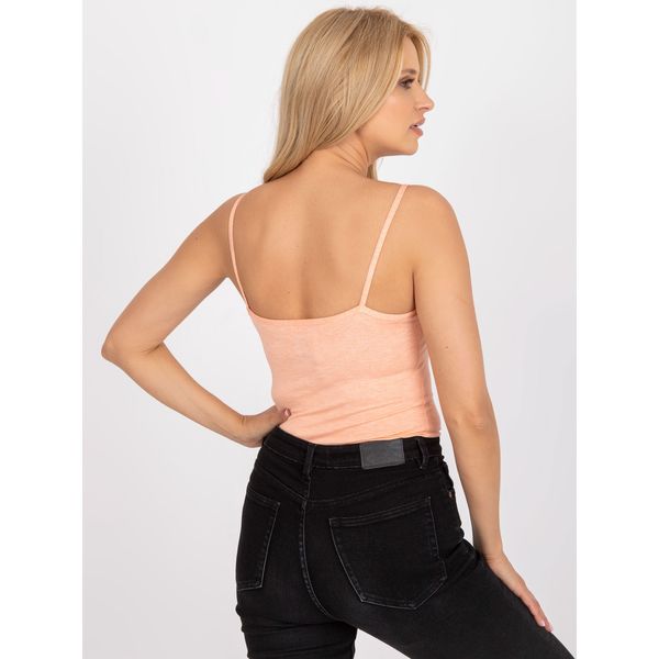 Fashionhunters Basic orange melange top with a slim fit