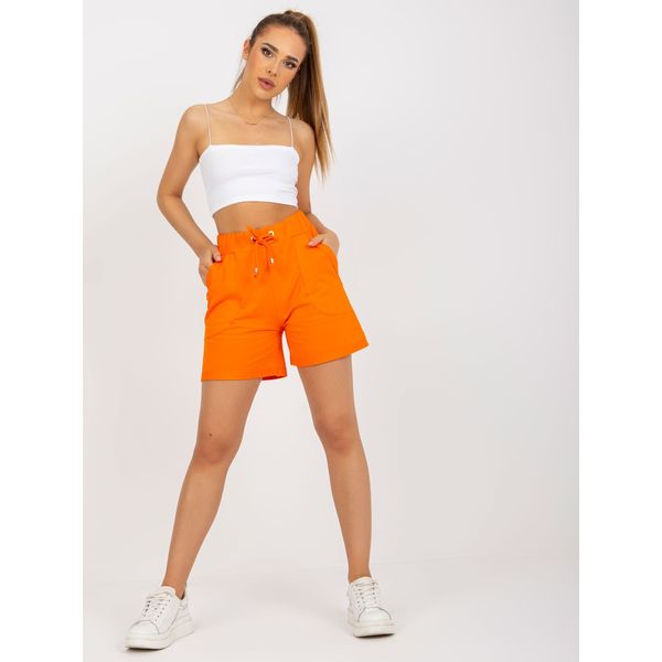 Fashionhunters Basic orange sweatpants with a high waist