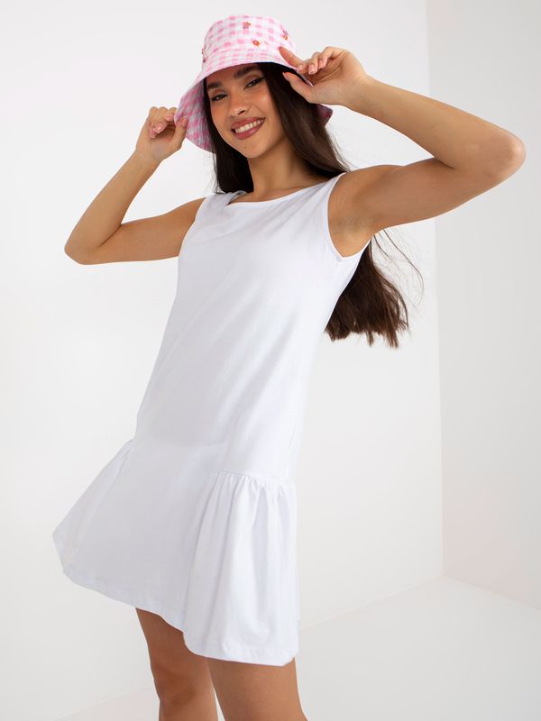 Fashionhunters Basic white sleeveless mini dress