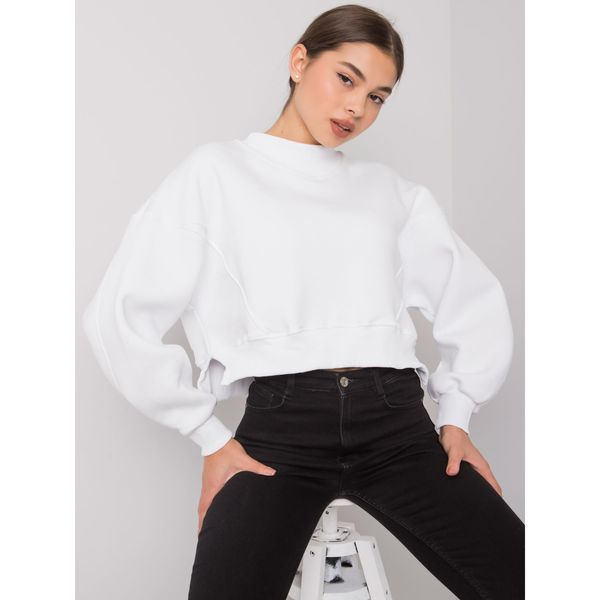 Fashionhunters Basic white sweatshirt for women