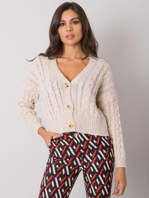 Fashionhunters Beige button sweater Avezzano SUBLEVEL with braids