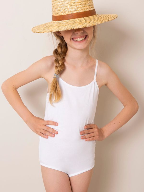 Fashionhunters Białe bawełniane ciało dla dziewczynki