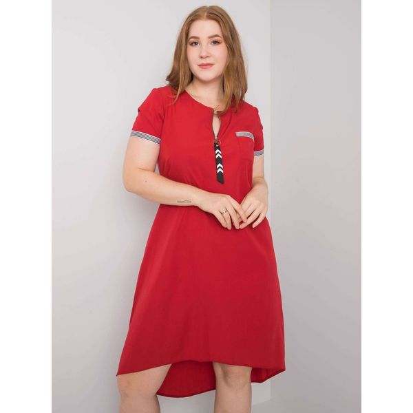 Fashionhunters Bigger red cotton dress