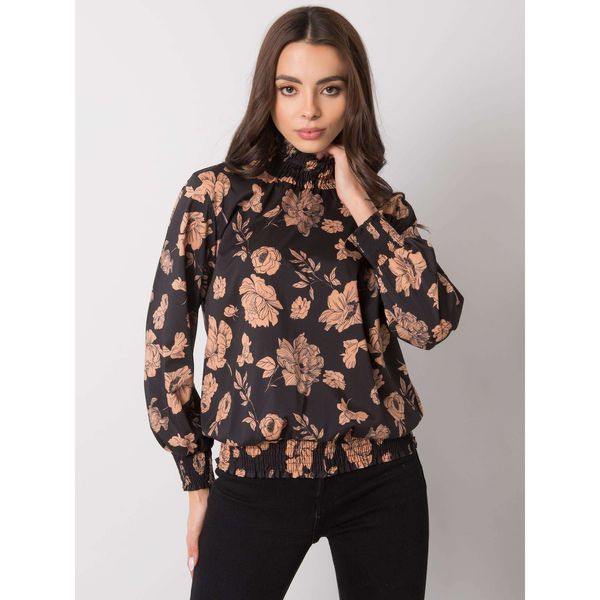Fashionhunters Black and camel floral blouse from Damika