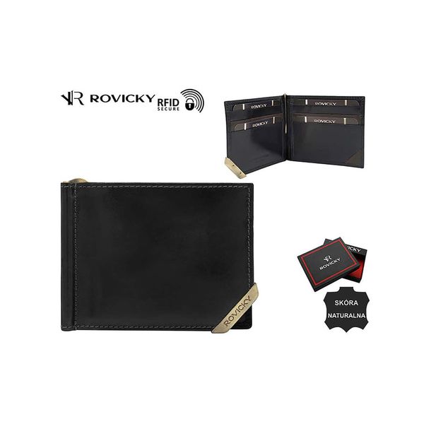 Fashionhunters Black and dark brown banknote wallet with compartments