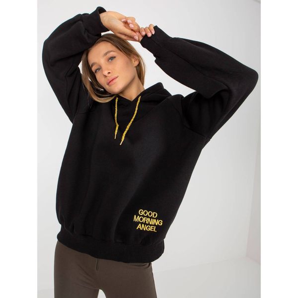 Fashionhunters Black and gold hooded sweatshirt with Diego inscription