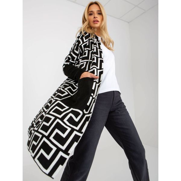 Fashionhunters Black and white patterned cardigan