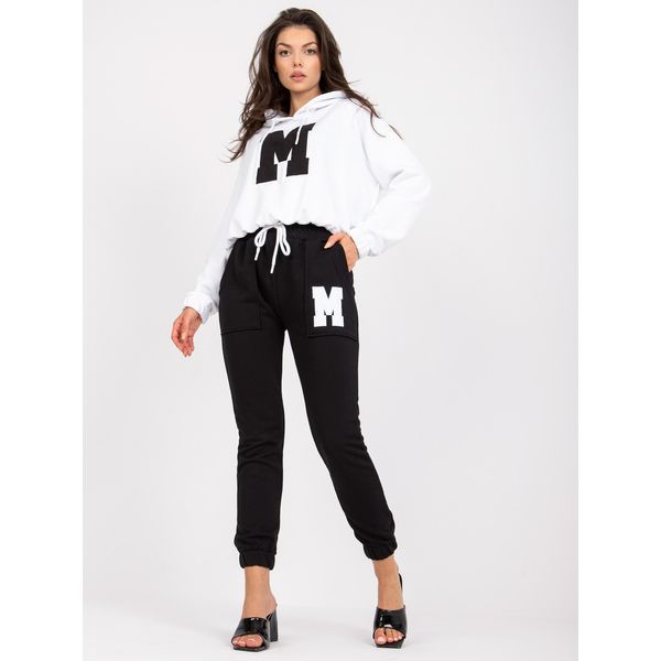 Fashionhunters Black and white sweatshirt set with a hood from Danielle