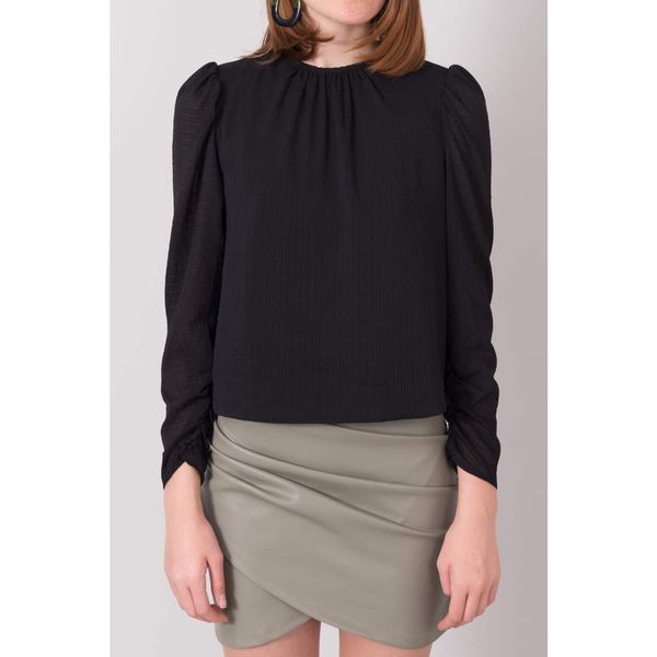 Fashionhunters Black blouse with long sleeves from BSL