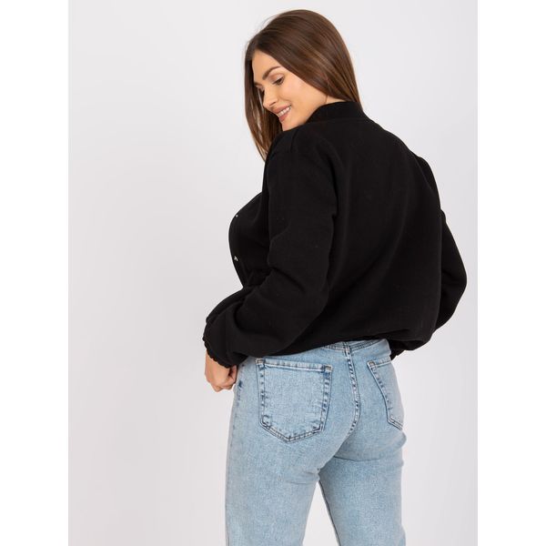 Fashionhunters Black cotton sweatshirt without a hood Zuzanna