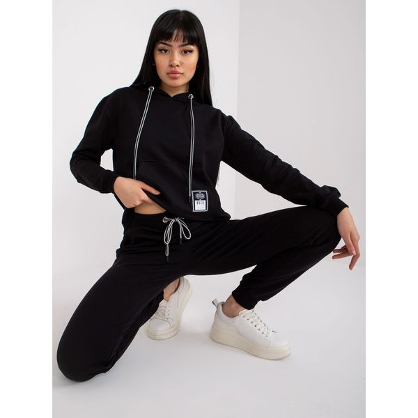 Fashionhunters Black cotton tracksuit from Mariami