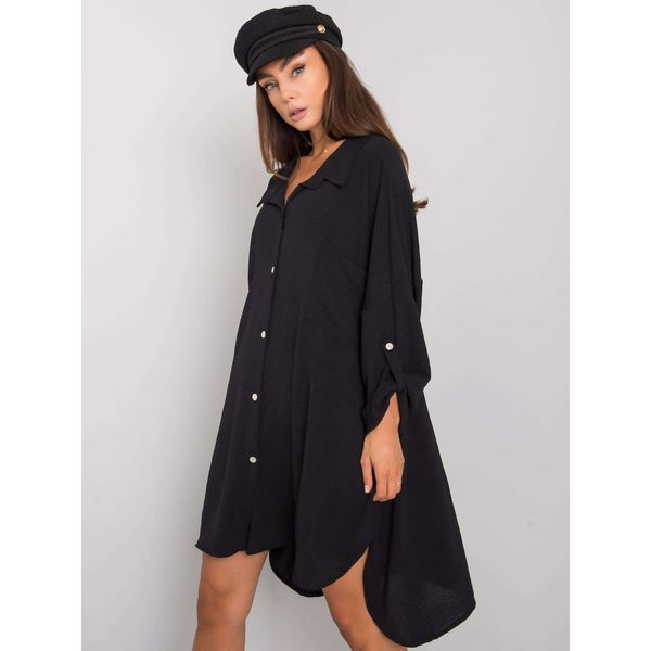 Fashionhunters Black dress with a collar