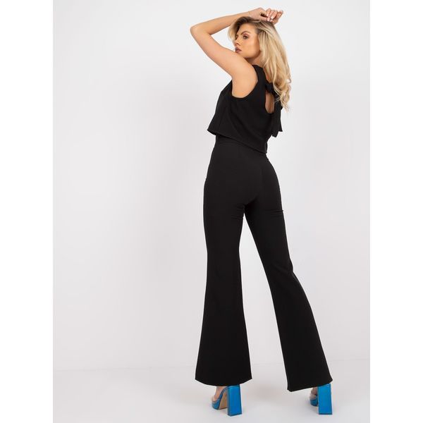 Fashionhunters Black elegant set with high waist trousers