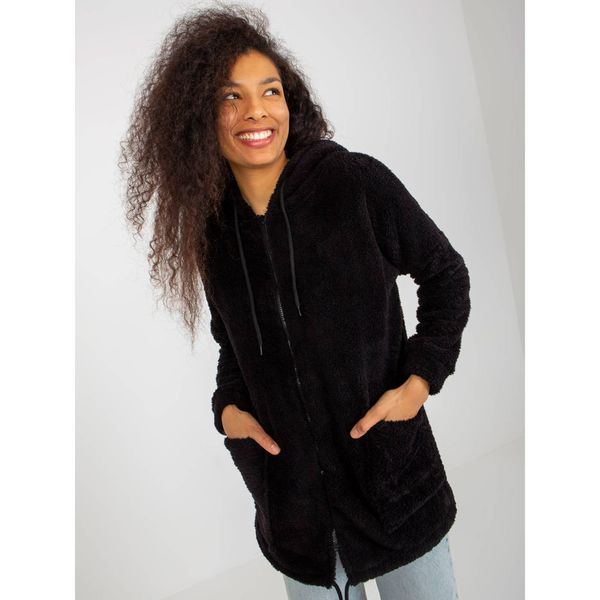 Fashionhunters Black fur hoodie from RUE PARIS