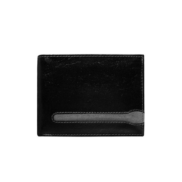 Fashionhunters Black genuine leather wallet for men