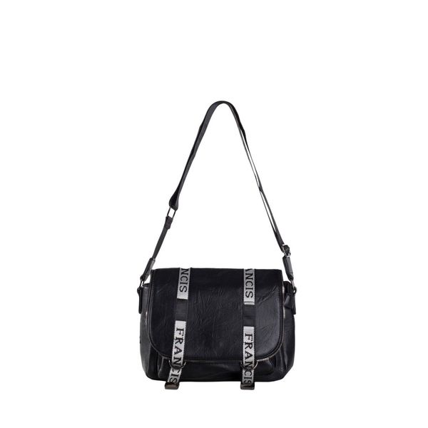 Fashionhunters Black large messenger bag with a wide strap