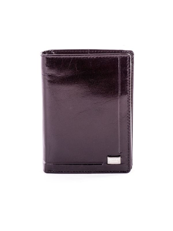 Fashionhunters Black leather wallet for men with geometric embossing