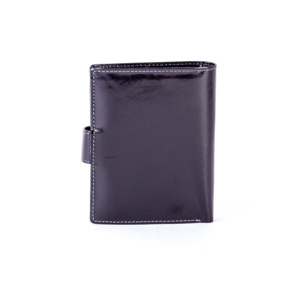 Fashionhunters Black leather wallet with a latch