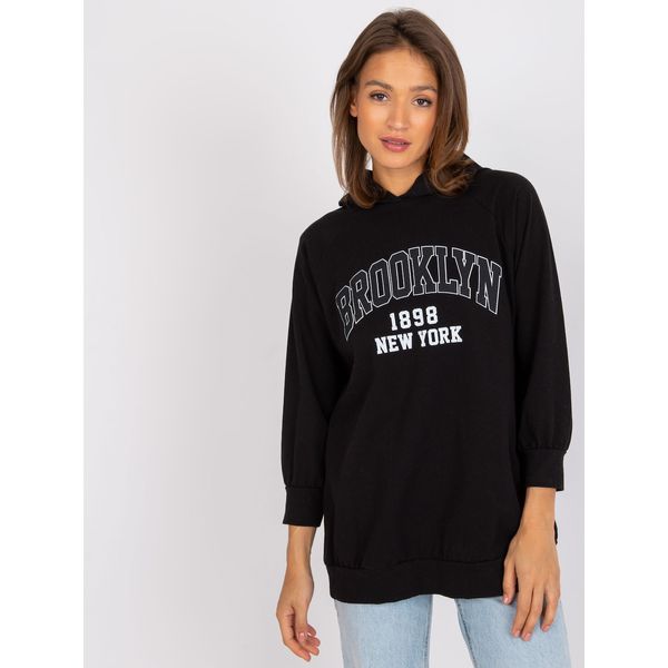 Fashionhunters Black long Roxane hoodie