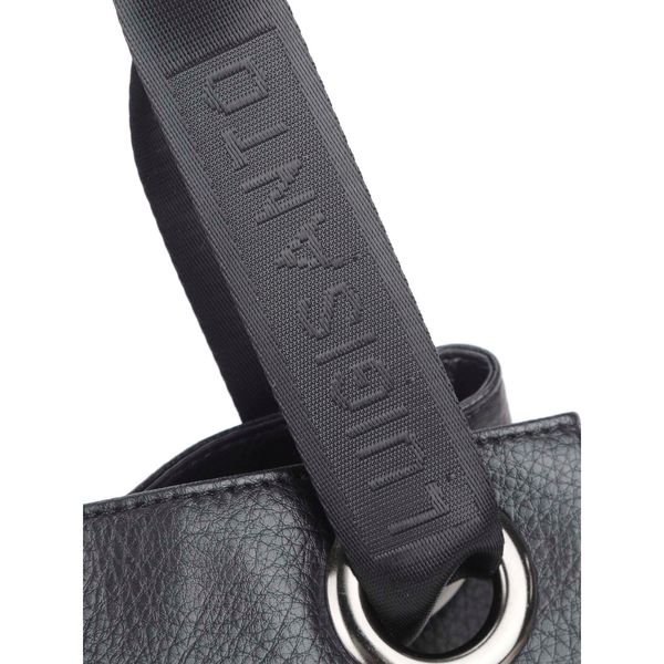 Fashionhunters Black LUIGISANTO shoulder bag with a long strap