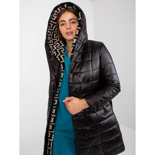 Fashionhunters Black quilted transitional jacket with a binding