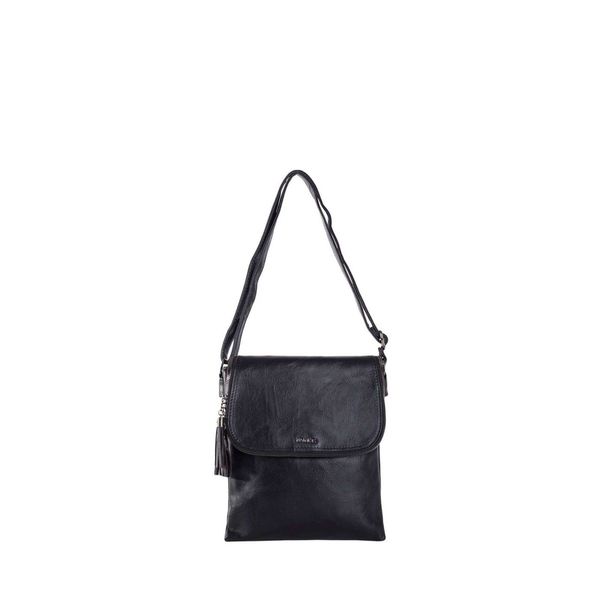 Fashionhunters Black rectangular messenger bag made of eco-leather