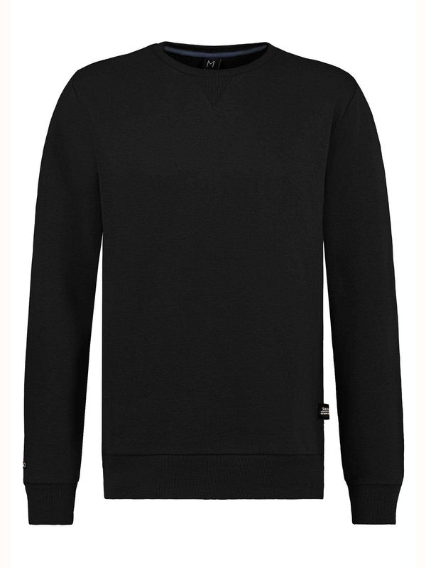 Fashionhunters Black smooth sweatshirt for men without hood SUBLEVEL