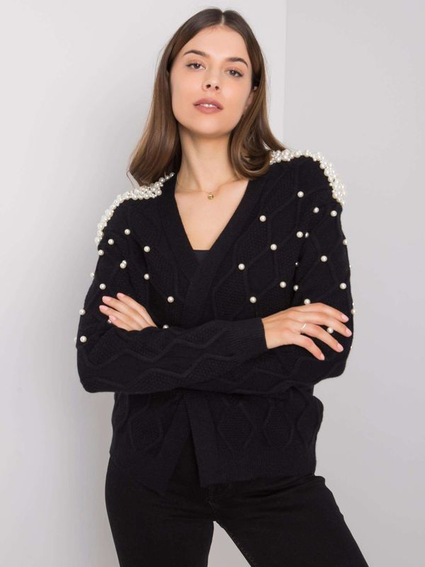 Fashionhunters Black sweater with patch