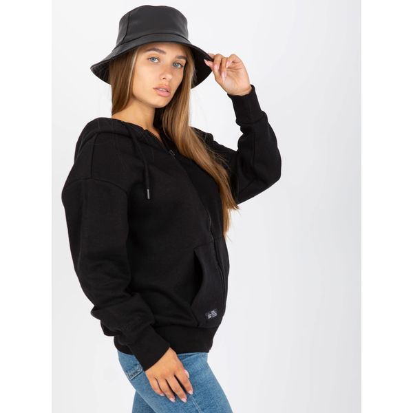 Fashionhunters Black sweatshirt with zip pockets SUBLEVEL