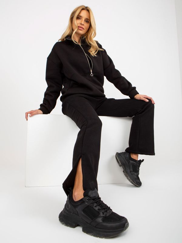 Fashionhunters Black three-piece tracksuit with trousers