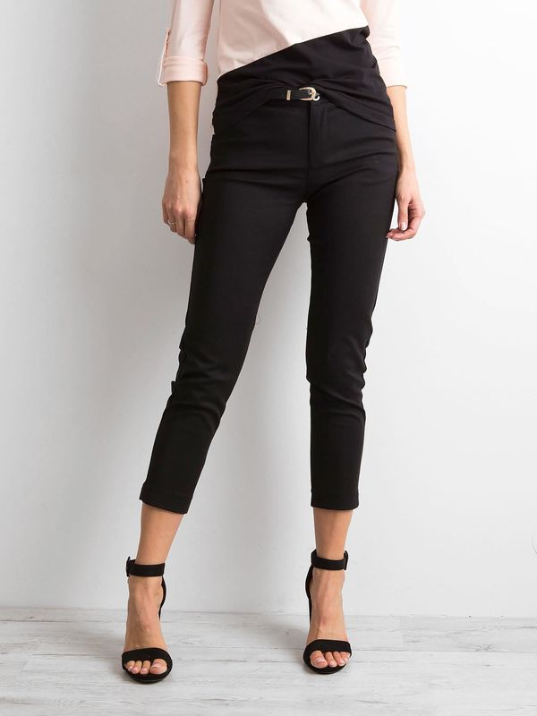 Fashionhunters Black trousers with belt