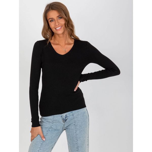 Fashionhunters Black women's classic sweater with viscose