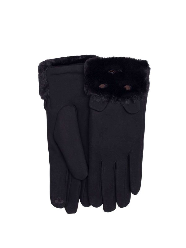 Fashionhunters Black women's insulated gloves