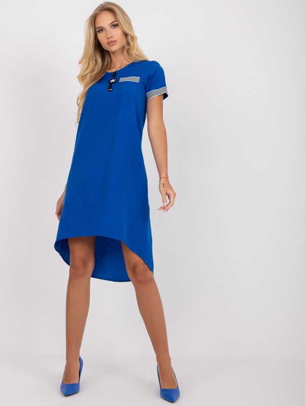 Fashionhunters Blue alexa cotton dress for leisure
