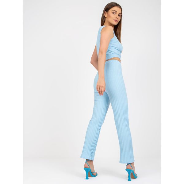 Fashionhunters Blue two-piece casual set with a wide stripes