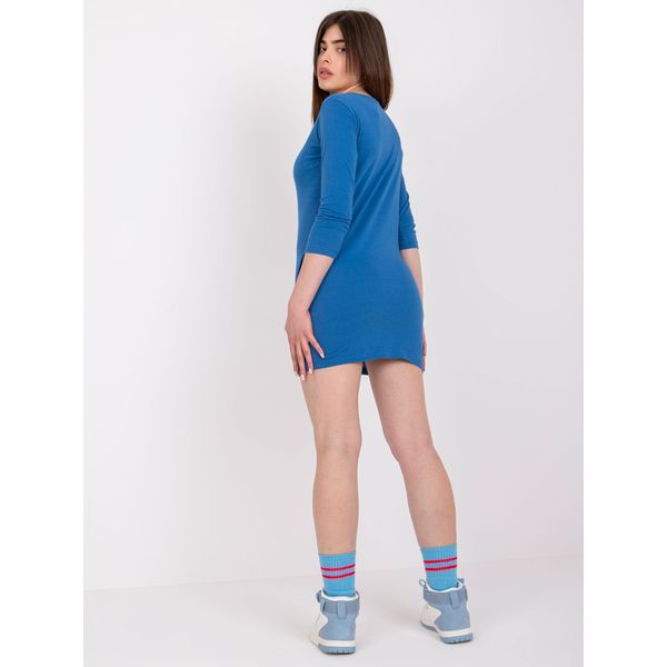 Fashionhunters Blue women's cotton tunic-Canaria