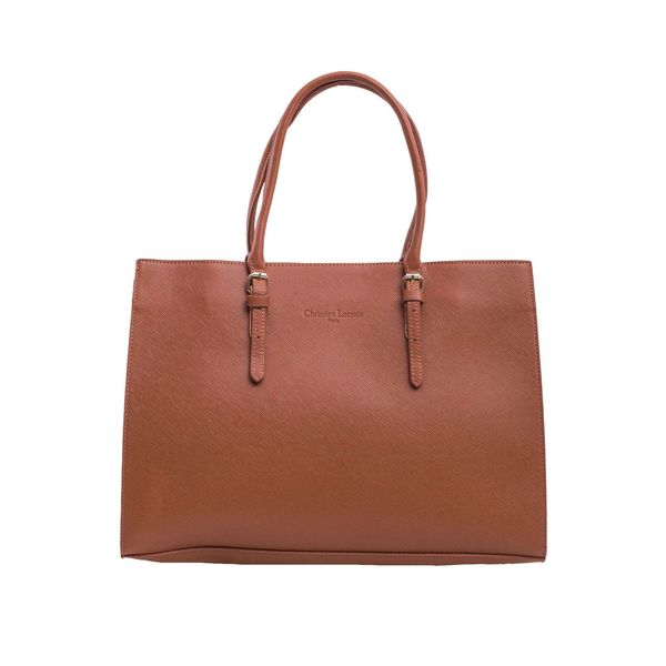 Fashionhunters Brown city bag with handles
